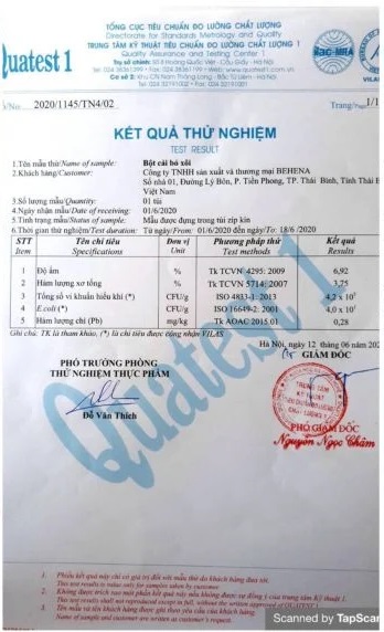 Kết quả thử nghiệm